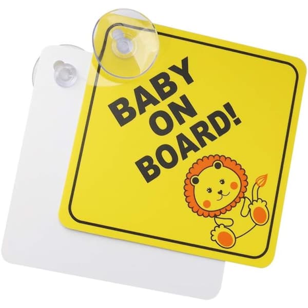 2 st Baby on Board-skylt för bil, magnetisk varningsskylt för barnsäkerhet, Baby on Board-skyltar med sugpropp (gul)