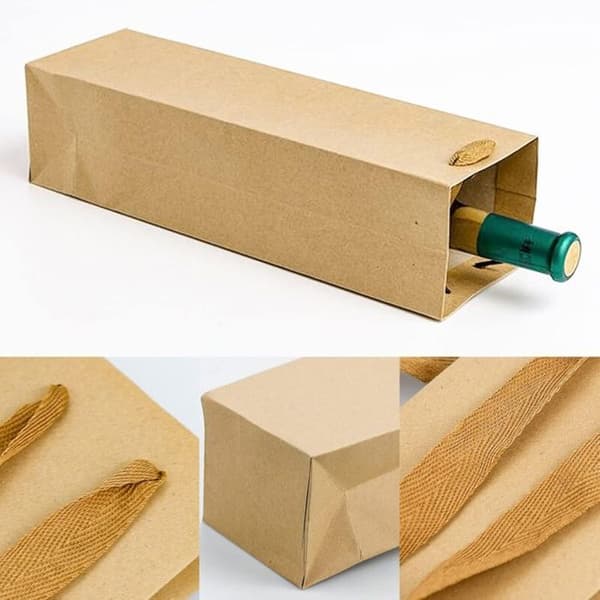 Pakke med 12 vinflaskeholdere i kraftpapir