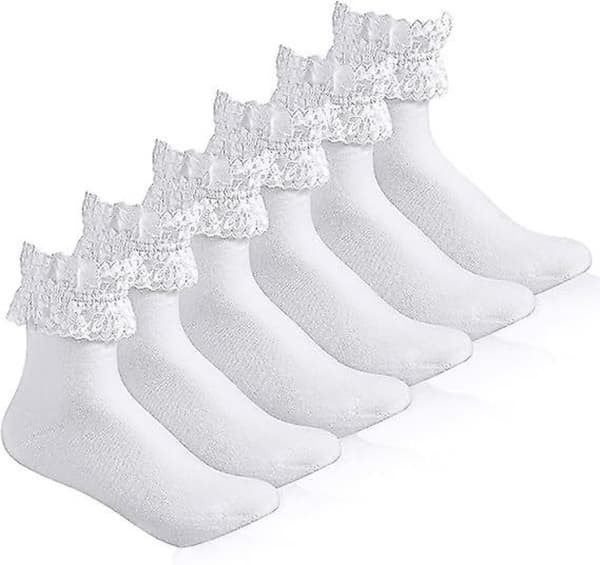 Et par ankelstrømper med flæsekant