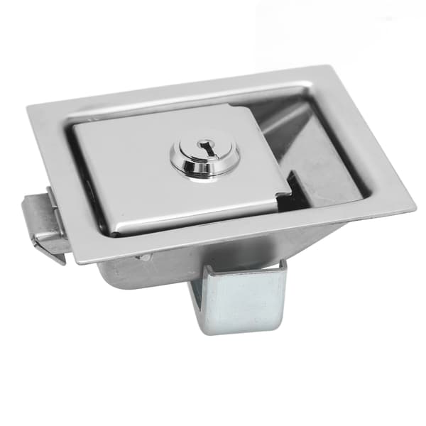 Flush Panel Lock Stainless Steel Rectangular Trailer Paddle Door Key Lock Handle Truck Toolbox Lock