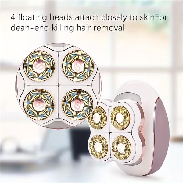Epilator, elektrisk barbermaskin, 4 blader, 360° rotasjon, for helkroppstrimming