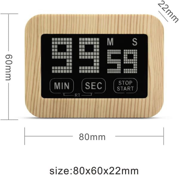 Smart Touch Screen Timer, Vægmonteret Timer til Køkken eller Kontor, Digital Køkkentimer med Nedtællingsfunktion, Belyst Touchskærm Sikrer