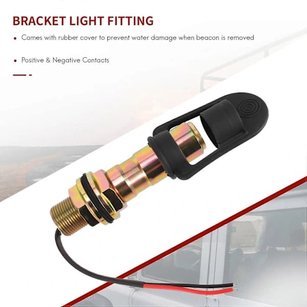 Rotating Flashing Yellow Warning Light Flexible DIN Pole Tractor Mounting Bracket Lamp Holder Lamp