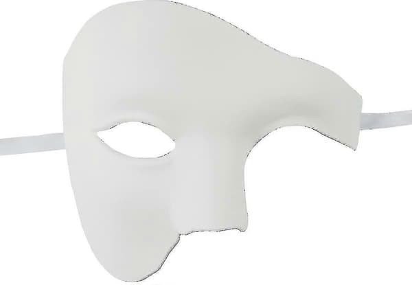 Naamiaisnaamio miehille, Halloween, Oopperan kummitus, valkoinen White