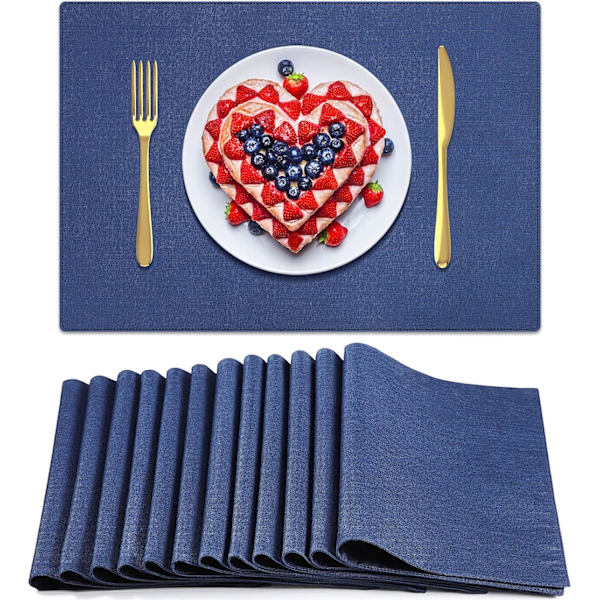12-pack tygunderlägg rektangulära för bröllopsfest Dark Blue