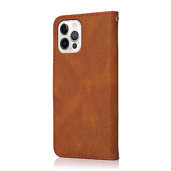 Tofarget skinnveske til iPhone 15 Pro (Brun 1)