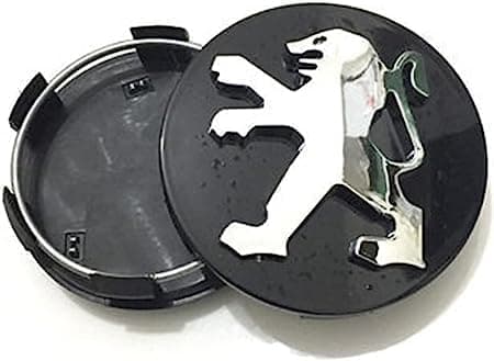 4 stk. bilhjulscenterkapsler til Peugeot 60mm Sort, Navkapsler Cente-FA-