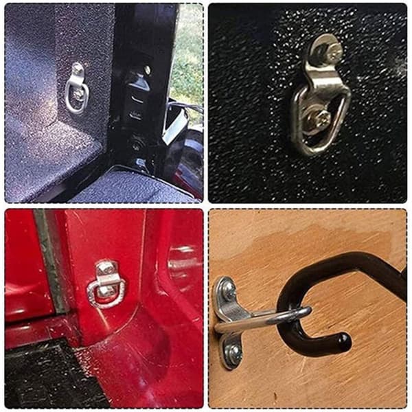 10 stk. D-formede surringskroge til bil, lastbil, trailer, båd, tungt last-D-ring-design