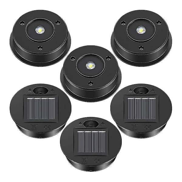 6 stk. solcellelampeerstatning Topp 7 solcellelampe deler LED solcellepanel lyktelokk LED ut