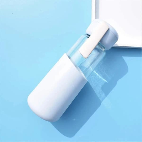 [PL】Glass Water Bottle Silicone Case Creative Gifts Bottles Anti-Scalding Keep Cold Water Bottle