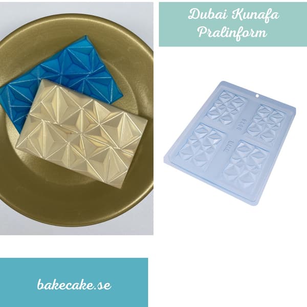Praline Mold Dubai Kunafa - Diamond Block - Chocolate Mold - BWB 9926 Transparent transparent