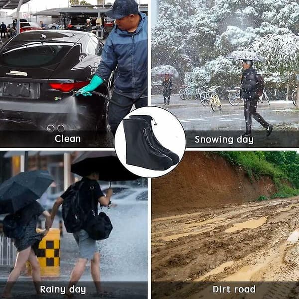 Waterproof shoe covers, rainproof shoe covers, reusable non-slip shoe covers (XXL)