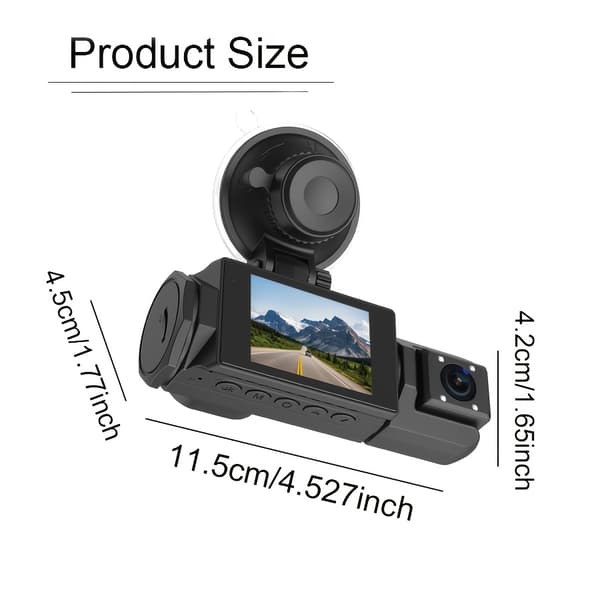 1080P WIFI Car Driving Recorder, With Built-in App For Front And Rear Interior