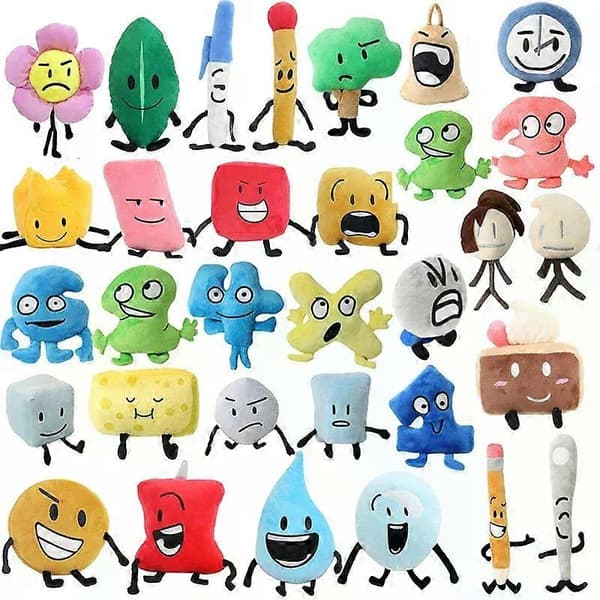 Gaibosi Anime Battle for Dream Island Plyslegetøj BFDI Tøjdyr Ild Blomst Blade Figurer X Tøjdyr Pædagogisk Julegave Ruby Ruby Ruby
