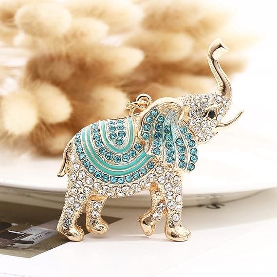 Lyckliga Elefant Nøgleringe Opal Rhinestone Søde Elefanter Nøgleringe Dame Tasker Charm Krystal Nøglering Dame Tasker Vedhæng