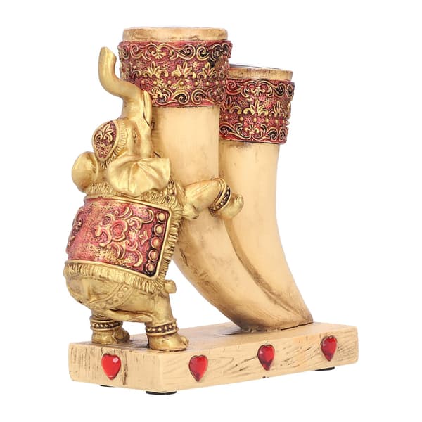 Elephant Candlestick Cute Attractive Statue Lucky Ornament for Desktop Craft Decoration