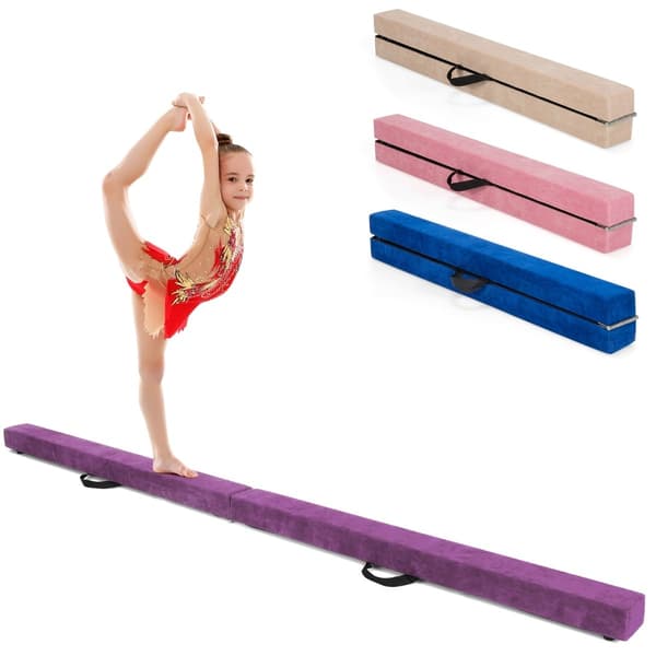 Sammenklappelig gymnastikbom, 210 cm, skridsikker, lilla