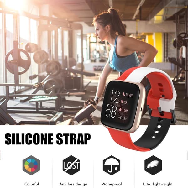 Silicone Watch Band Air Hole Watch Strap Lightweight Durable Sport Replacement Bracelet Compatible for Fitbit Versa2 Versa Lite