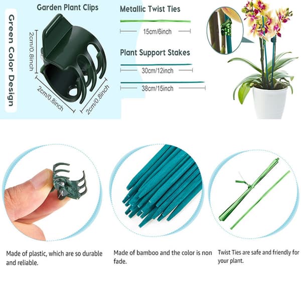 Bambuspinne for planter, blomsterarrangement, 30 cm, for støtte