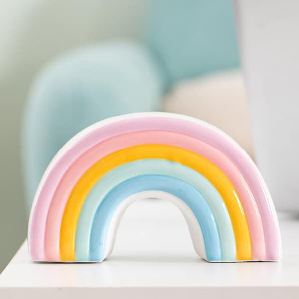 Rainbow Design Keramisk Spargris Pengabox Pengaspar Förvaringslåda Spargris för Barn Bröllop Hem Barnkammare Dekor