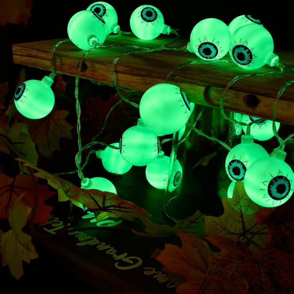 30 LED Halloween Dekorationer Øjenkugle Lyskæde Indretning Udsalg