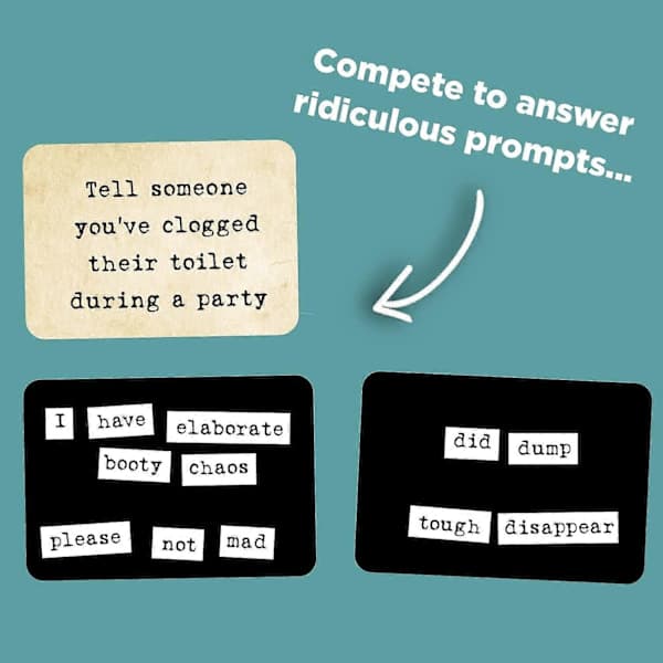 Ransom Notes - Det latterlige ordmagnet-festspil, 3+ spillere - Perfekt