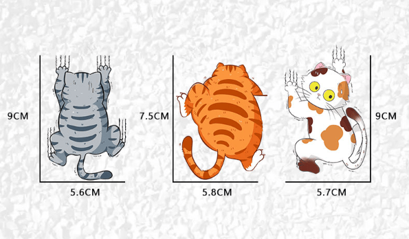 (9*5,7CM) Autotarrat kissa, 3D-sarjakuvaeläin