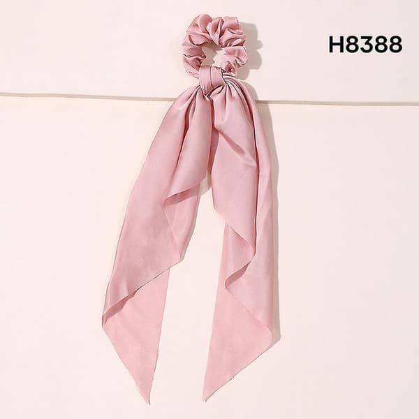 Hårstrikker Sløyfe Sateng Lang Hale Elastisk Bånd Sløyfe Scrunchy Skjerf Scrunchie Vintage Hestehalebånd