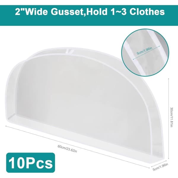 Garment Covers, 10 Pcs Shoulder Garment Covers, Foldable Wardrobe Covers, PEVA Shoulder Garment Covers for Shirts/Suits