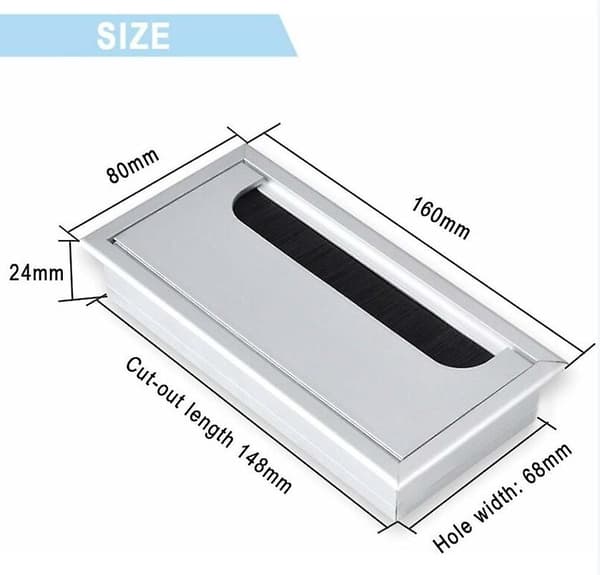 Sort sæt med 2 kabelgennemføringer - Aluminium - 160 x 80 mm
