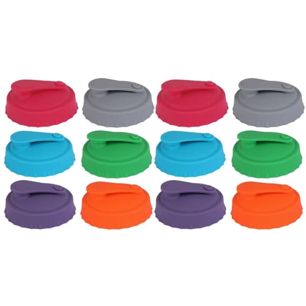 12-pack silikonburklock - Återanvändbara lock för standard läskburkar, silikonlock för läsk/öl/juice