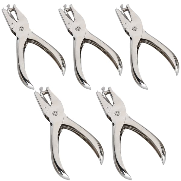 5 Pcs Hole Punch Handheld Single Hole Classic Office Paper Ticket School Supplies