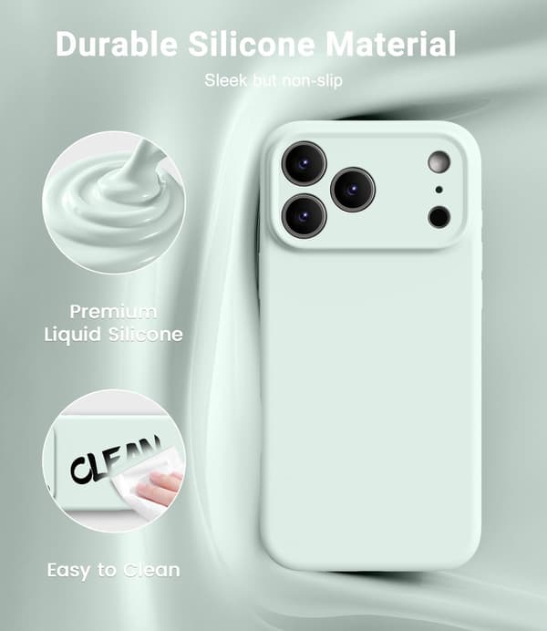 Ultratynt MagSafe silikonecover til iPhone 17 Pro Max - Mintgrøn iPhone 17 Pro Max vert menthe