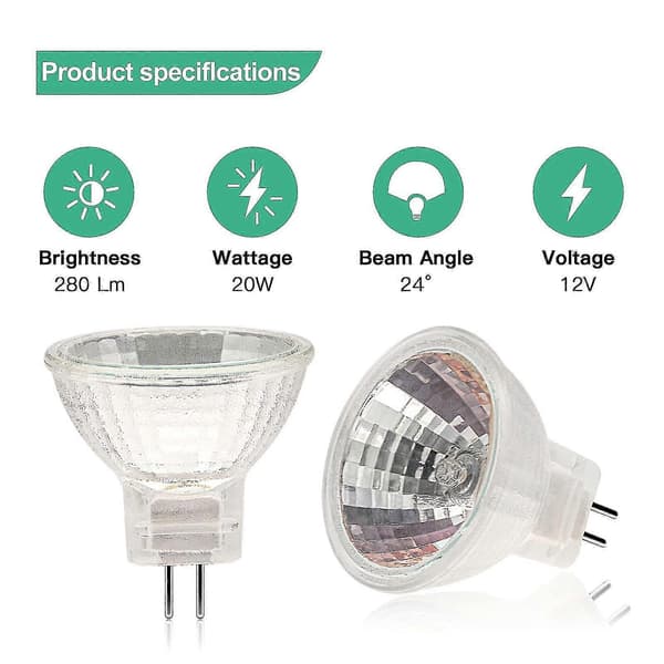12V 20W MR11 GU4 Halogenlampor 2-Pin Dimbar Varmvit 2700K Kompatibel med Taklampor[JUN]