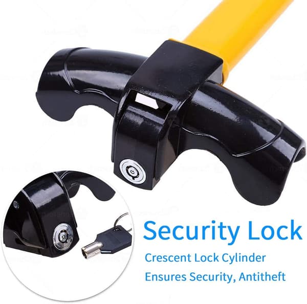 Car Safety Lock for Steering Wheel with Baseball Bat Design, Includes Two Keys and a Round Lock Cylinder. T-shaped for Easy Installation.