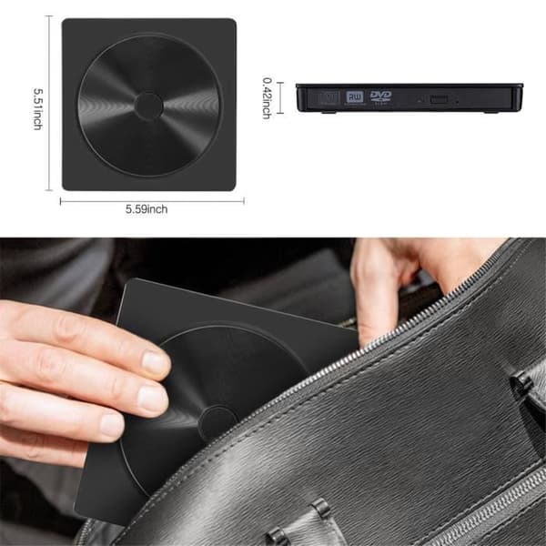 PUERSIT Ekstern DVD CD-brenner USB 3.0 Type-C Ultra Slim Bærbar Ekstern DVD ROM CD-brenner USB CD-spiller