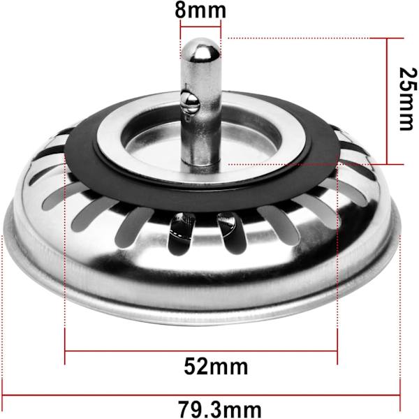 Sink Strainer Hole Strainer, 2pcs 80mm Stainless Steel Protector S