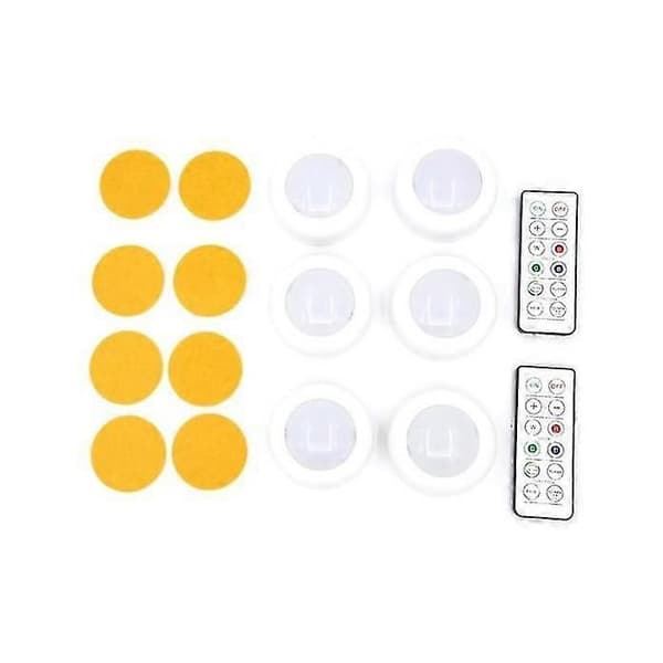 LED-spotlightpakke - 6 elegante spotlights med 2 praktiske fjernkontroller
