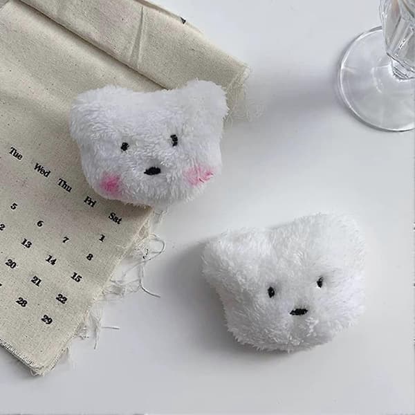 Lovely Rabbit Bear Plush Doll Brooch Pin Bag Decor Jacket Lapel Accessory White Small Bear White Small Bear