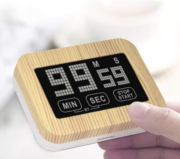 Smart Touch Screen Timer, Vægmonteret Timer til Køkken eller Kontor, Digital Køkkentimer med Nedtællingsfunktion, Belyst Touchskærm Sikrer