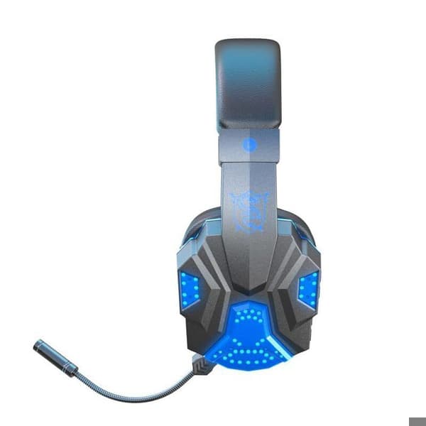 Headphones ideal for gaming and movie watching; features a built-in microphone and a 10-meter range (Blue)