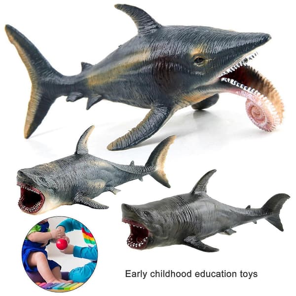 Stor Megalodon Haj Legetøj Praktisk Evne Rustfri Bedste Samling Havdyr Hvidhaj Figur til Dekor A A