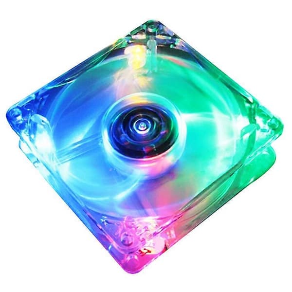 8025 Clear 8cm Chassis Cooling Fan with LED Lights for PC Computer Case