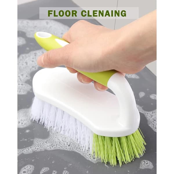 Scrub Brush, Heavy Duty Scrub Brushes with Comfortable Grip for Shower, Bathroom, Sink, Kitchen, Floor Cleaning, 3 Pack