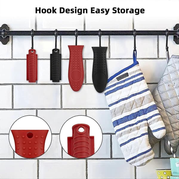 Cast Iron Handle Cover Set, Silicone Pot Holder, Heat Resistant for Cooking