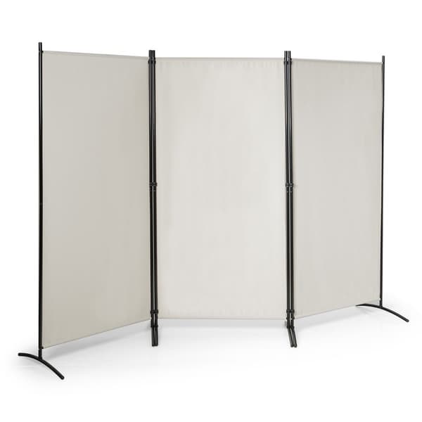 3-panels romdeler med justerbare understell og robuste hengsler og stålbase Beige