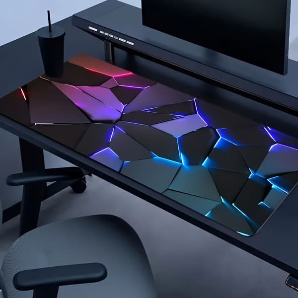 3D Illusjon Gaming Musematte Sklisikker Gummi Tastatur Skrivebordsmatte 30x60x0.3cm