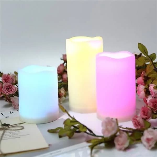 LED-blokklys 3-pakning, RGB med fjernkontroll - Xin