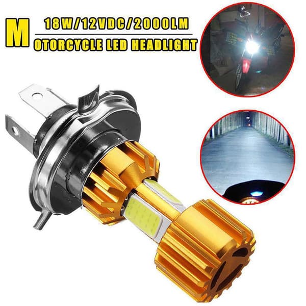 H4 LED-frontlykter Universal DC 12V 18W LED COB Motorsykkel frontlys