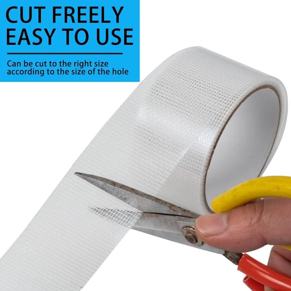 5 cm x 2 m Window Screen Repair Tape - Self-Adhesive Mesh Repair Kit for Windows or Doors - Strong Adhesive - White